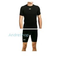Paket kaos Baselayer + Celana gym fitness, Fitness Pria, Kaos