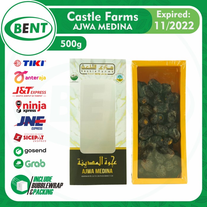 

Kurma Ajwa Madinah Organic 500 gr Castle Farms Medina Dates