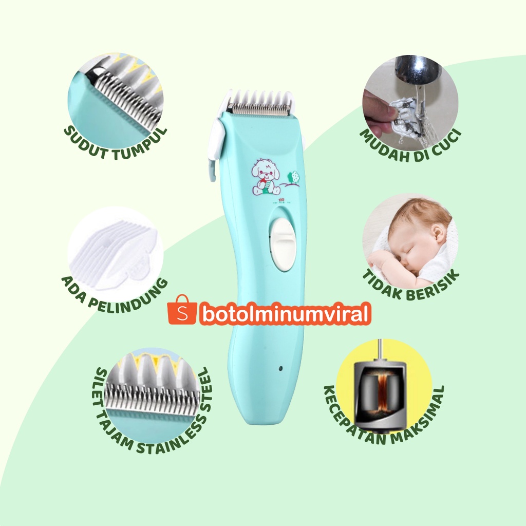 Alat Cukur Hair Clipper Trimmer Set Bayi Anak Rechargeable USB Impor Aman