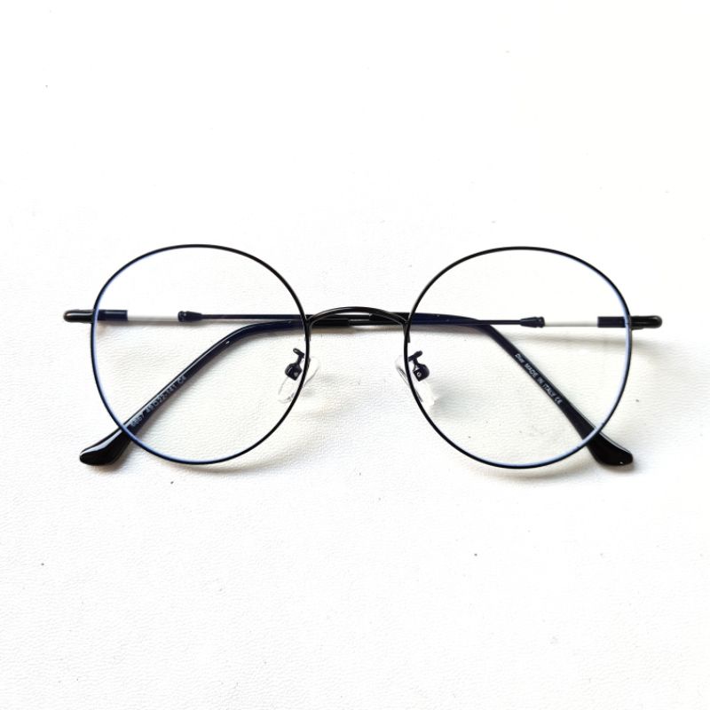 Frame + Lensa Anti Radiasi Kacamata Round Metal