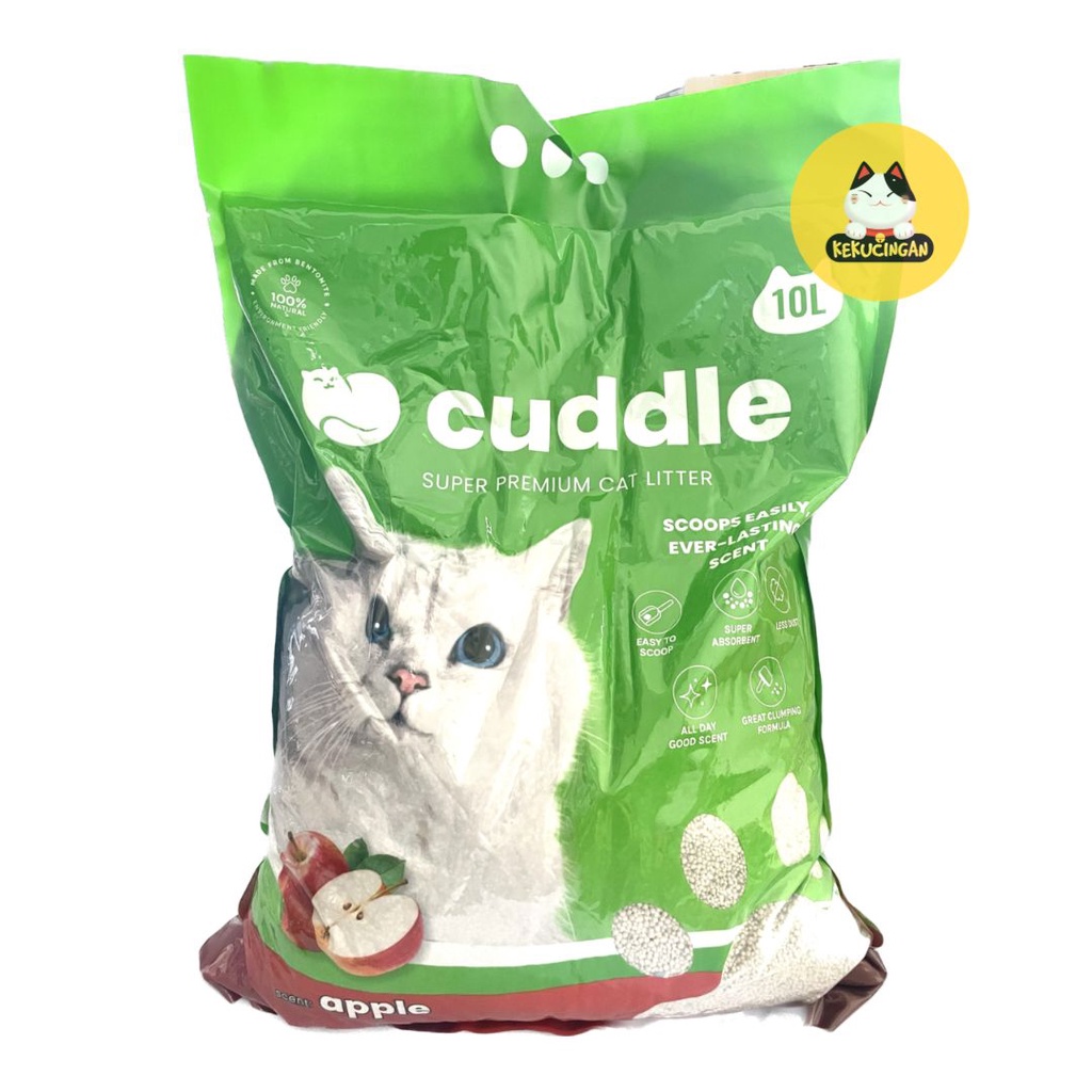 Pasir Kucing Gumpal Wangi CUDDLE Pasir Bentonite Cat Litter 10L