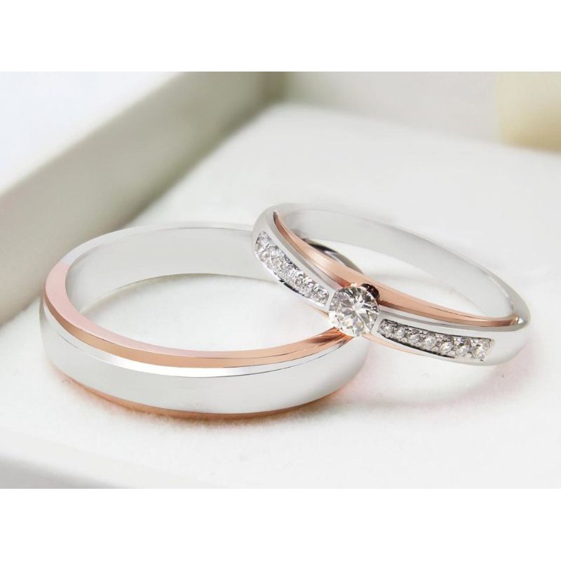 Cincin kawin platinum+emas putih