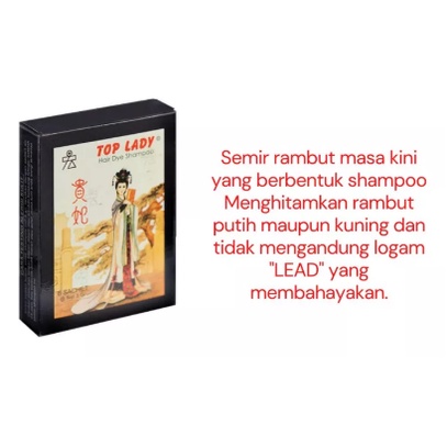 TOP LADY SEMIR RAMBUT / Hair Dye Shampoo 6 Sachet HITAM HARGA PER BOX / Shampo Semir Rambut Warna Hitam - Top Lady Black isi 6 Sachet / Top Lady Hair Dye Shampoo 6 Sachet Hitam Semir Rambut Pewarna Rambut SALE TERMURAH