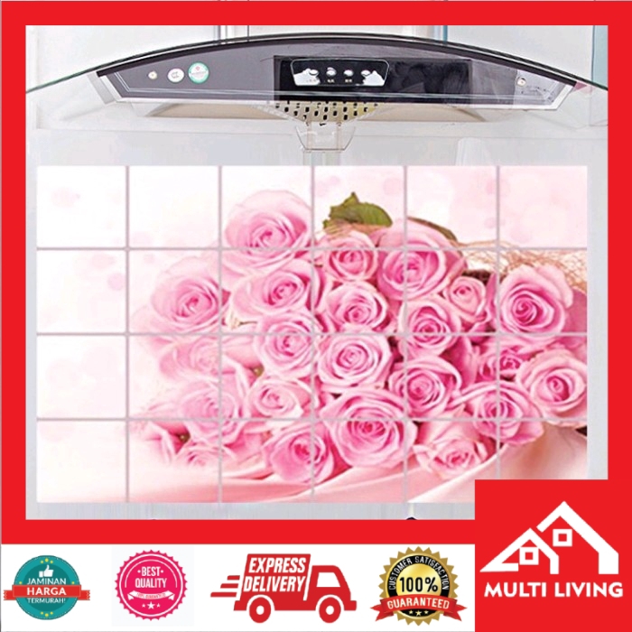 Wallpaper / Stiker Dapur ANTI MINYAK Anti Api Wall Sticker Aluminium