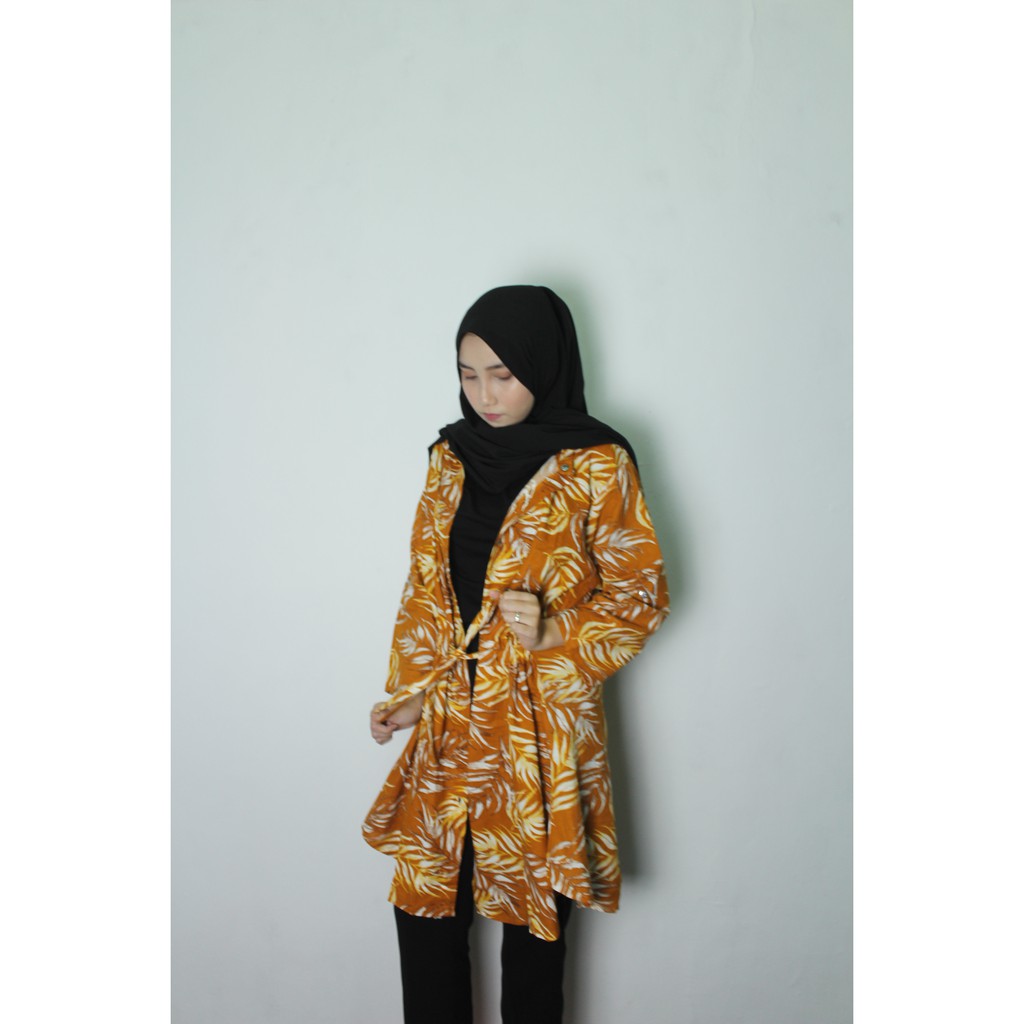 Tunik Floral bahan katun linen by giter's clothing