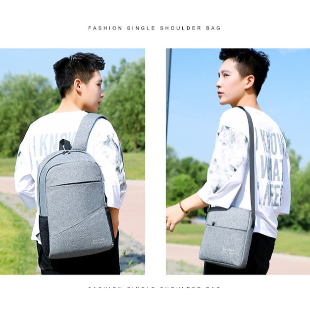 TERMURAH Tas Pria Cowok cowo ransel rancel Fashion terbaru import korea model punggung TP011 2in1