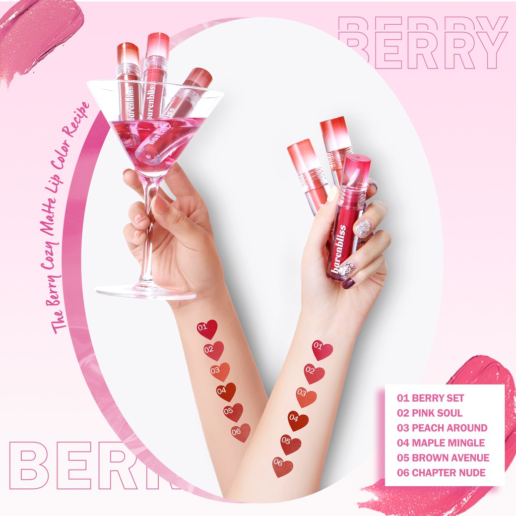 [TERMURAH] BNB barenbliss Berry Makes Comfort Lip Cream Korea Liquid Lipstik「24H Moisturizing」