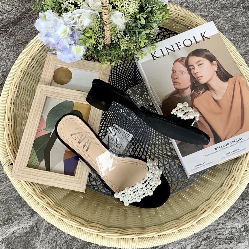 Short pearl 3cm heels by ZARA Import sepatu sandal heels wanita zara mutiara high quality fashion