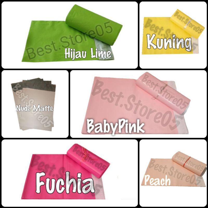 

Plastik Packing Polymailer 15X23 PINK, HIJAU, KUNING, BABY PINK