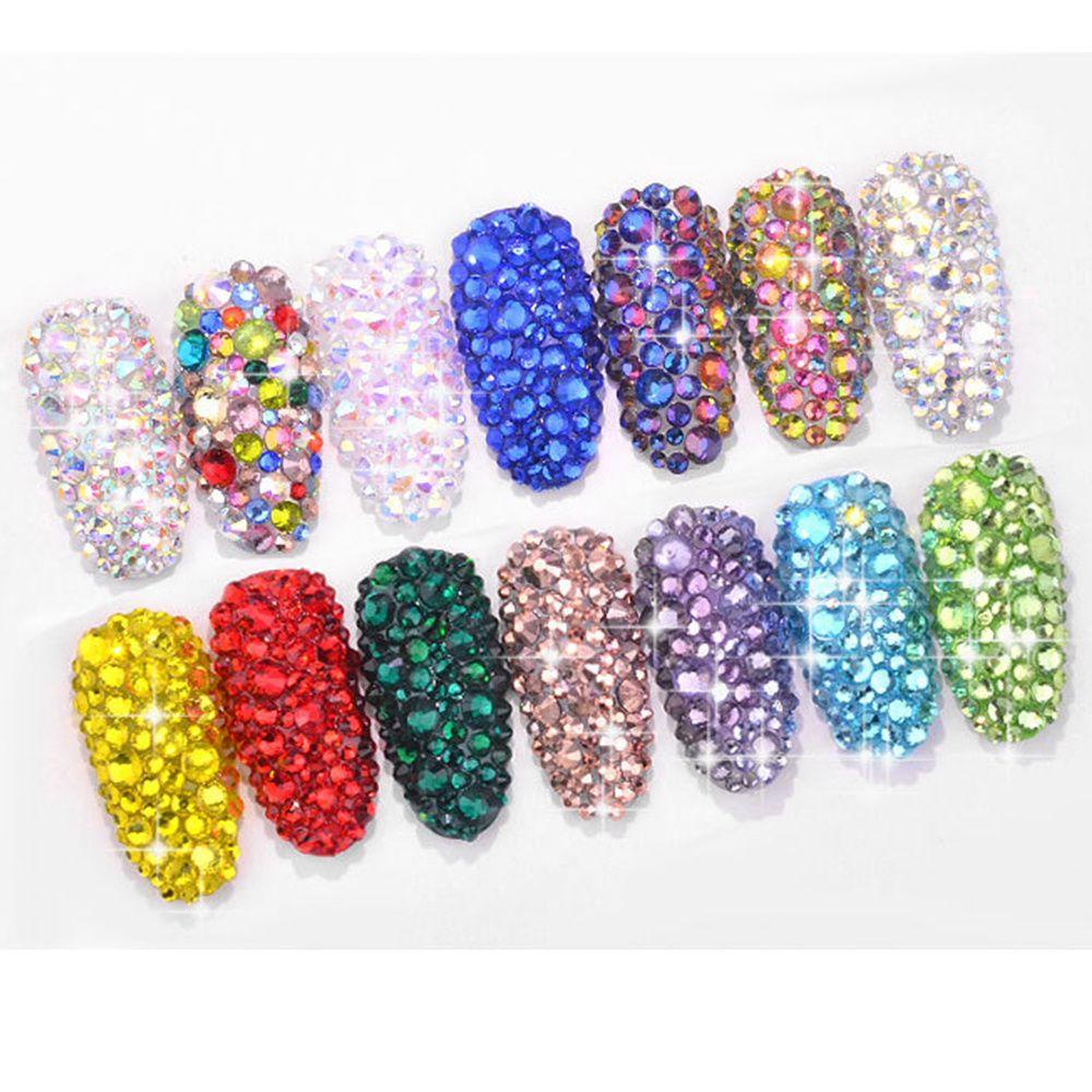 Manik-manik Sequin 3D Asimetris Warna Campur Untuk Dekorasi Nail Art