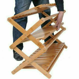  Rak  Susun Kayu  Lipat Rak  Sepatu  Rak  Tanaman Display Rak  