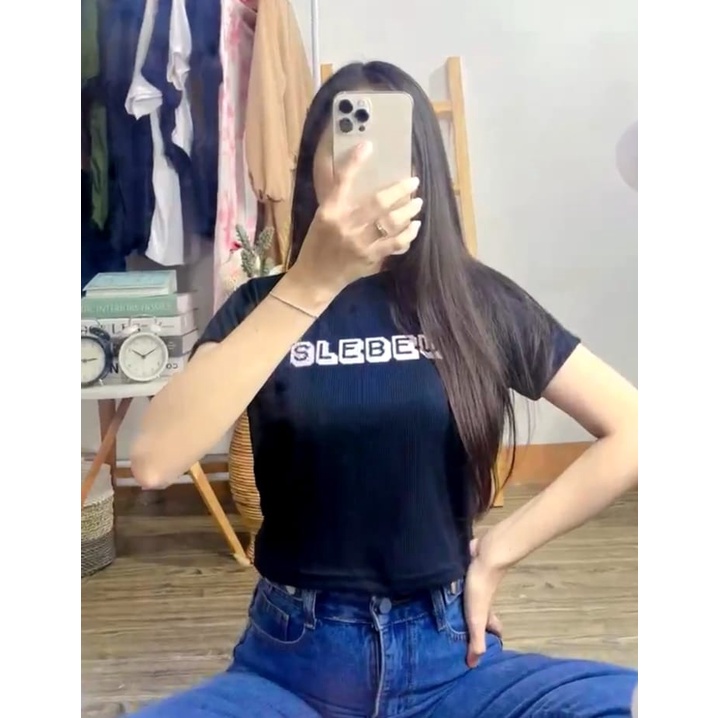 GTW - RG OOTD Kaos Crop Tee JEJE / Crop Top Slebew / Kaos Rib / Oneck