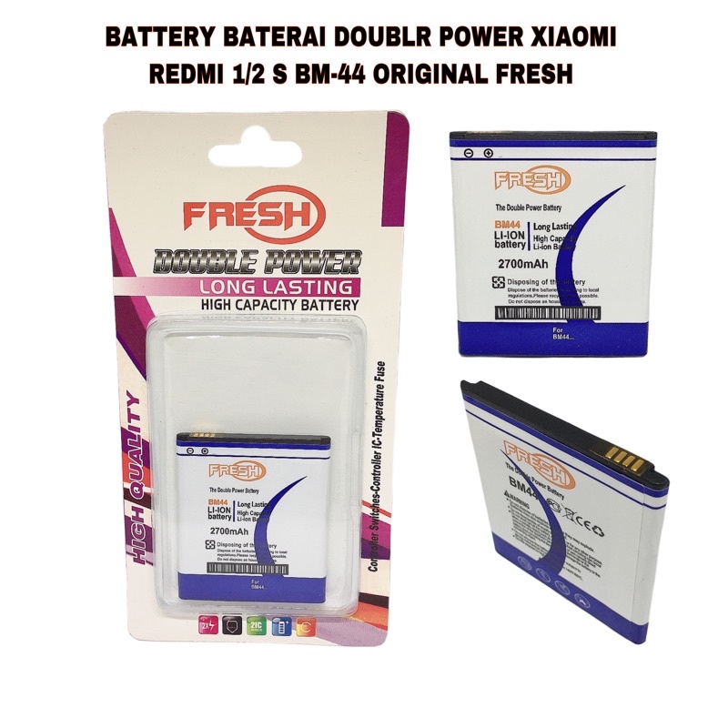 BATTERY BATERAI DOUBLE POWER XIAOMI REDMI 1/2 S BM-44 ORIGINAL FRESH