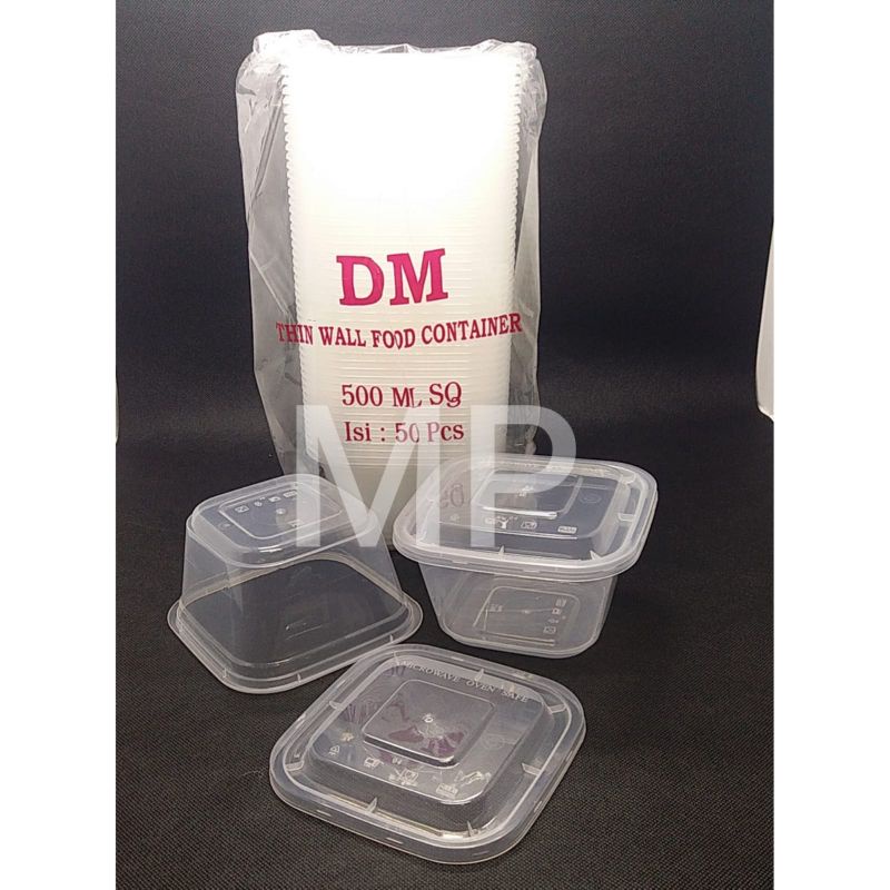 Jual Thinwall Food Container Sq 500ml Thin Wall Kotak Plastik Isi 50pcs Shopee Indonesia 8910