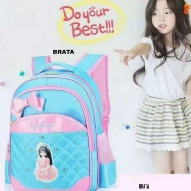 MOEZHA TAS _ TAS RANSEL ANAK PEREMPUAN MOTIF (BALQIS) TAS SEKOLAH ANAK CEWEK TK SD BAHAN KANVAS DINIER