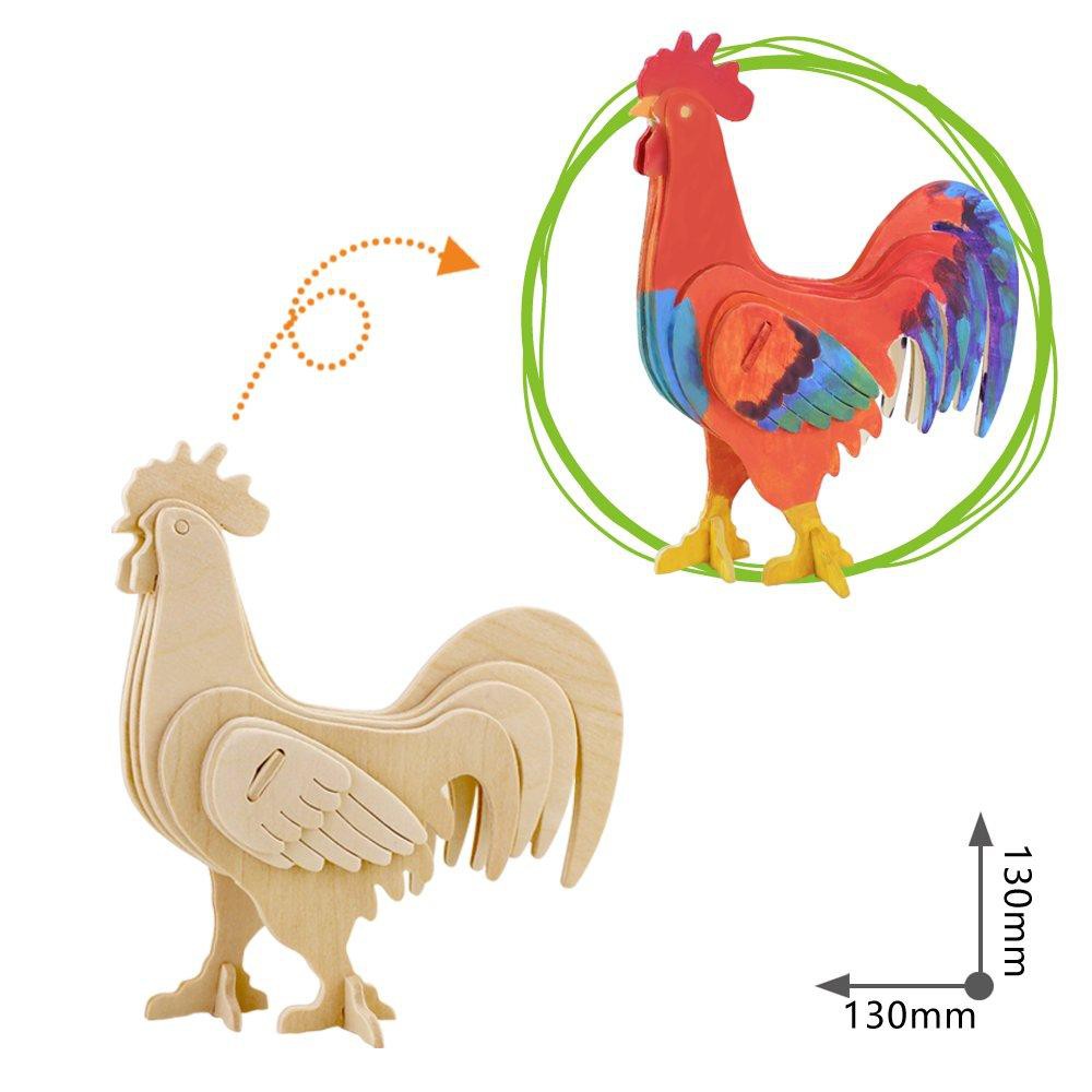 Promo Puzzle Lukis Ayam Jago Cock 3d Wooden Puzzle Robotime