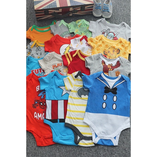 BAJU BAYI JUMPER SUPERHERO IRON MAN THOR BATMAN HULK SPIDERMAN CAPTAIN AMERICA HULK PIYAMA LUCU