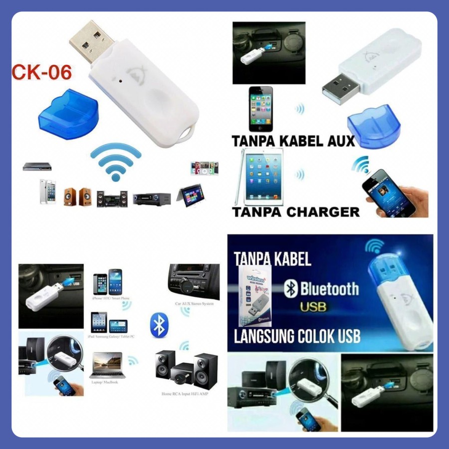 BOS - BLUETOOTH RECEIVER CK06 BT118 | USB BT-118 CK-06 UNTUK MOBIL DLL TANPA KABEL AUX