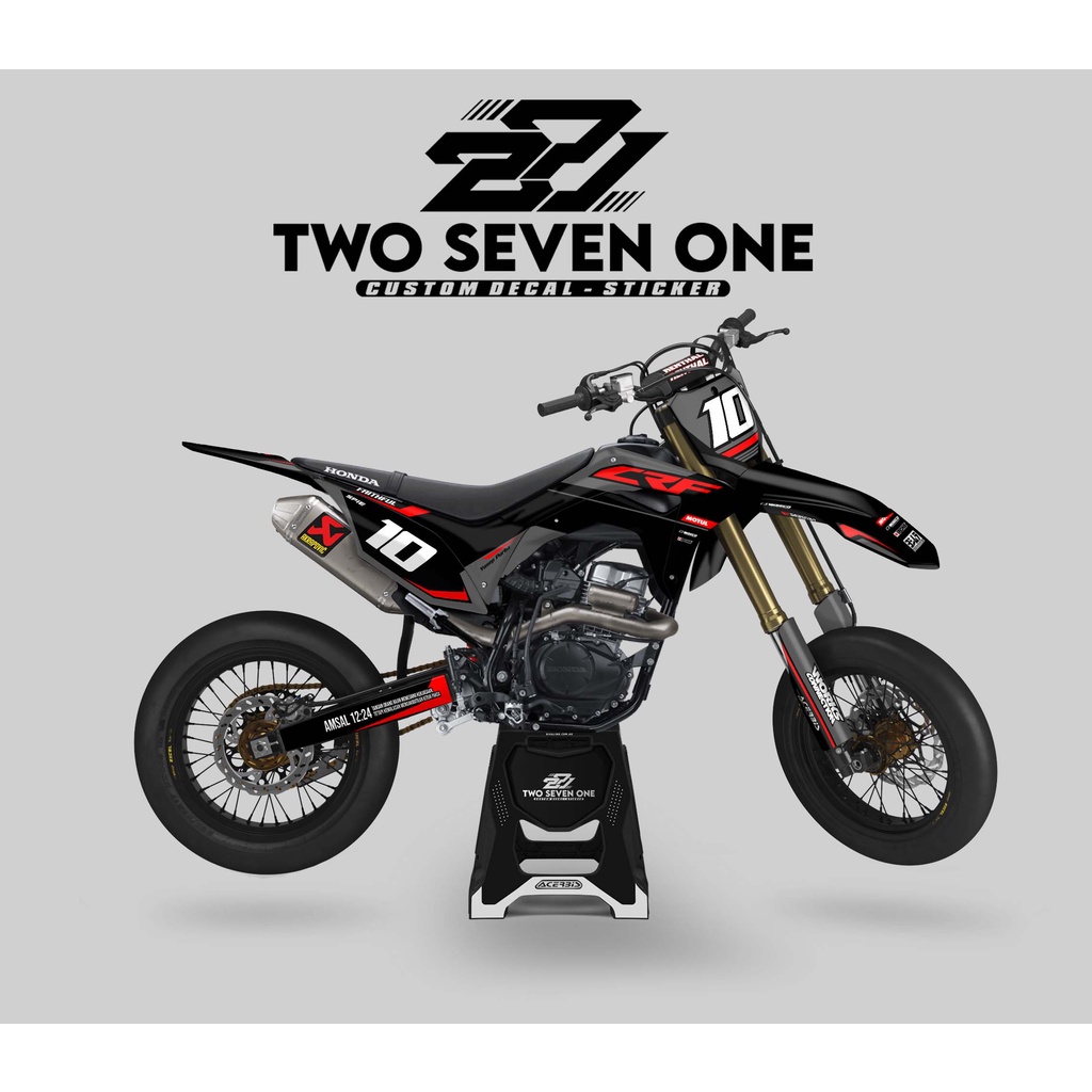DECAL CRF SUPER GLOSSY PREMIUM - FULL BODY CUSTOM VARIASI HITAM MERAH ABU KEREN 2