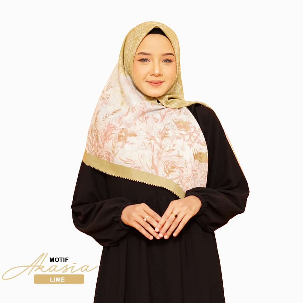 COD Jilbab Denay KW Motif Akasia Lime / Deenay KW Premium Laser Cut Voal Premium Terlaris