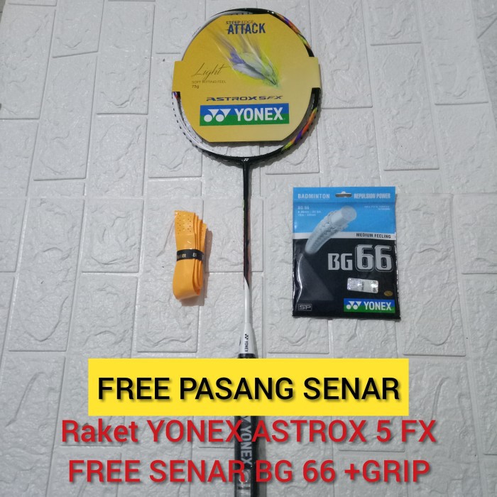 RAKET BADMINTON YONEX ASTROX 5FX FREE SENAR BG 66 + GRIP FRAASER