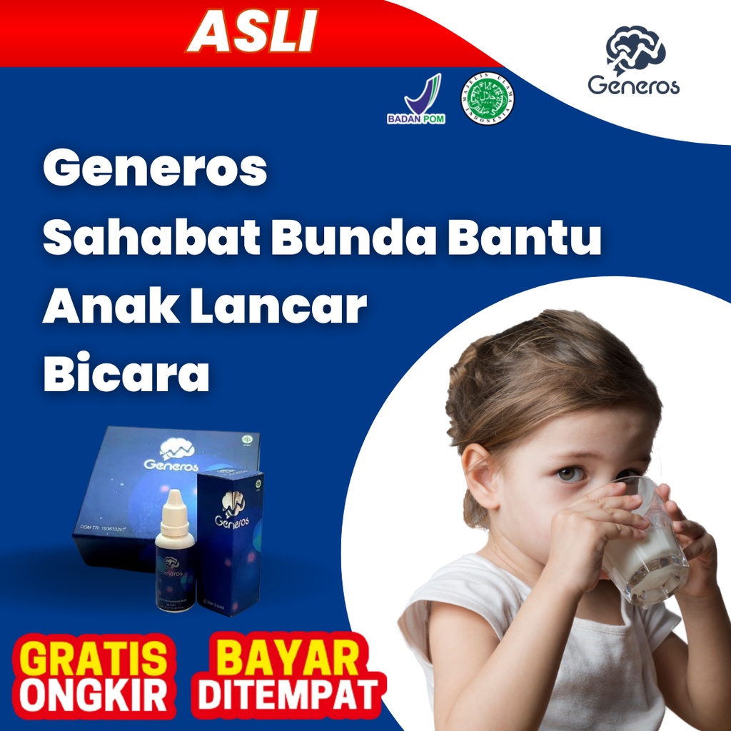 GENEROS ORIGINAL GRATIS ONGKIR | Vitamin Anak Vitamin Otak Anak Terlambat Bicara dan Autis