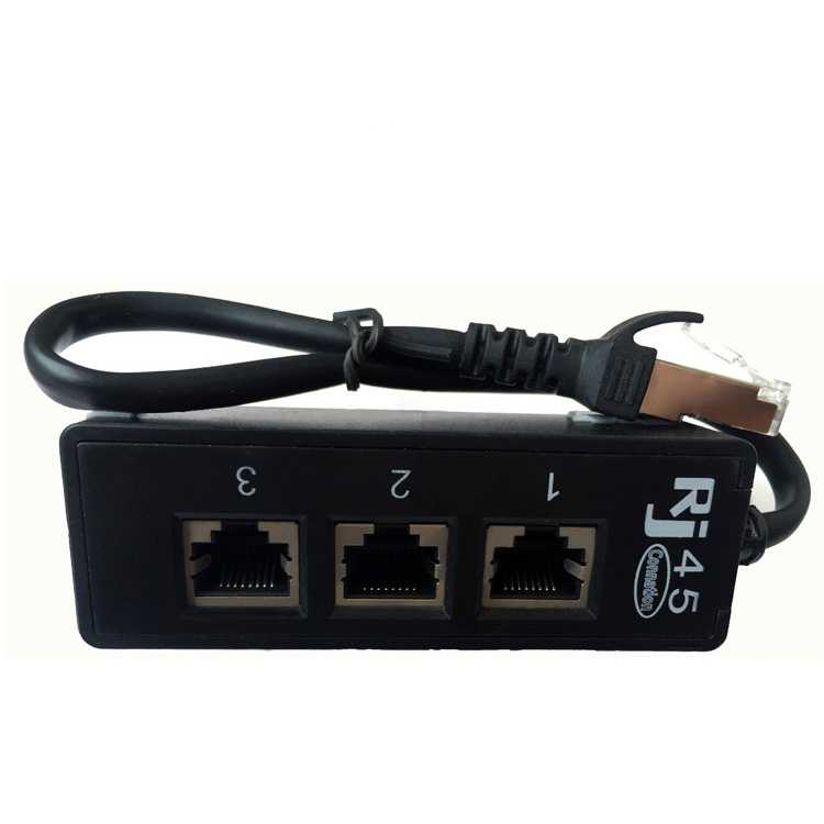 Splitter RJ45 LAN Ethernet Network Connector Hub 3 Port