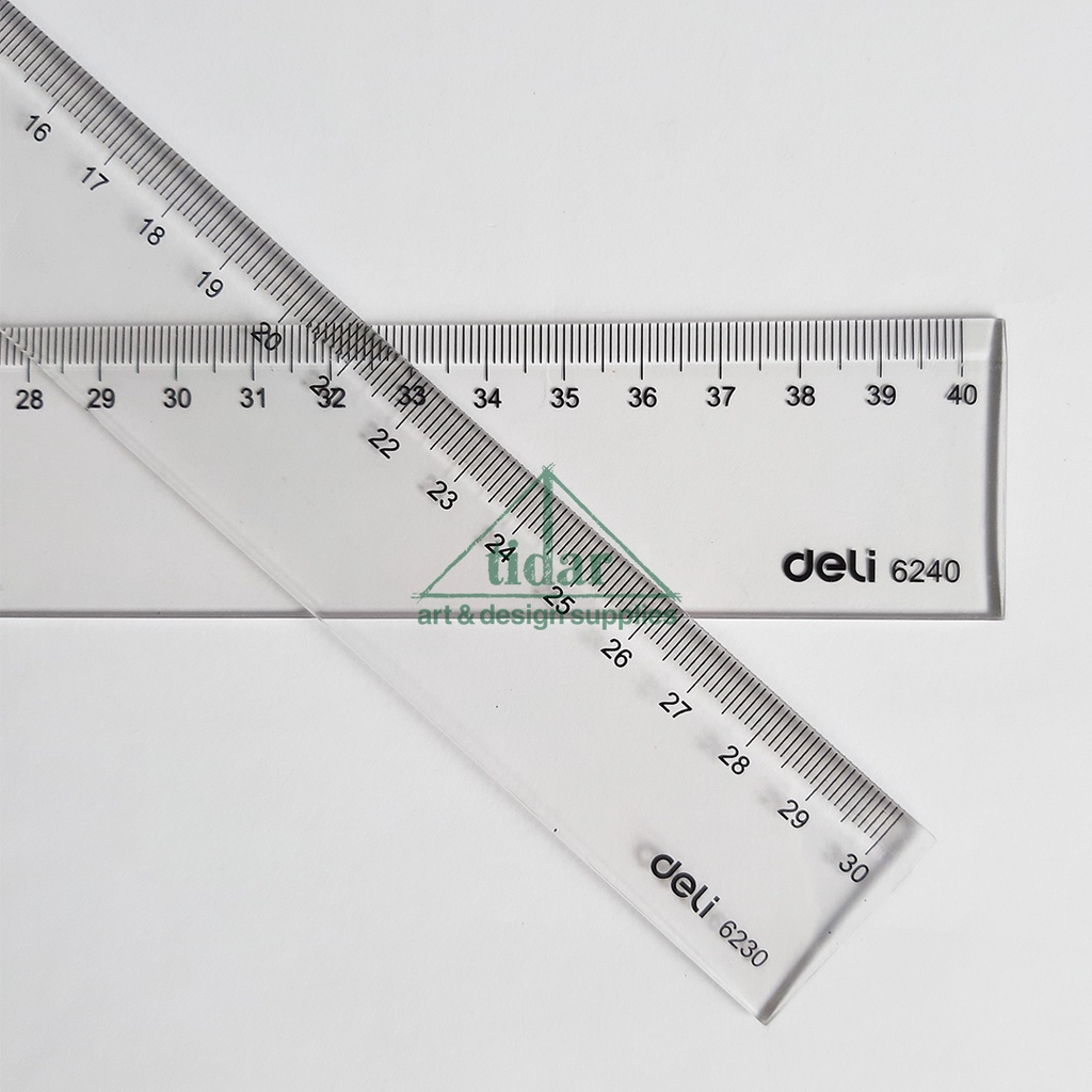 

Penggaris Deli Panjang 30 CM / 40 CM - Mistar Plastik 6230 / 6240