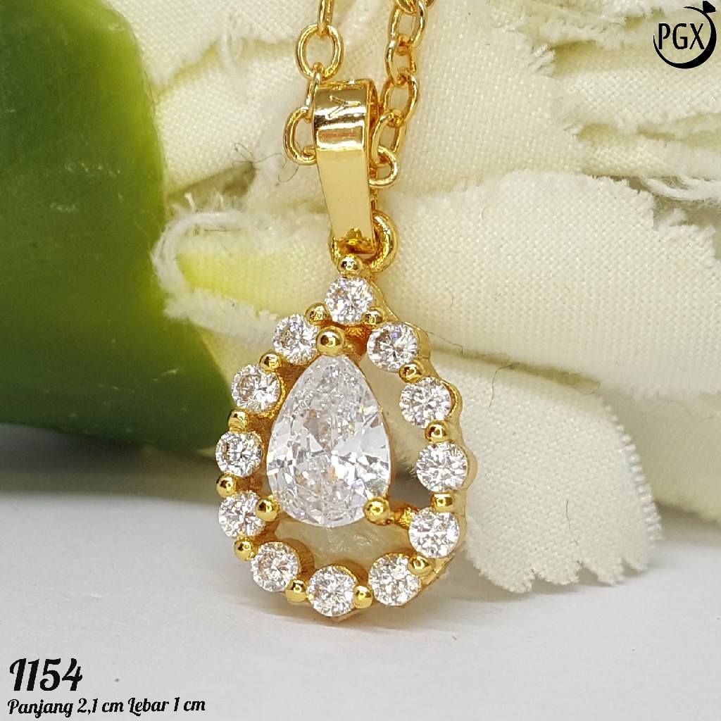 PGX Liontin Kalung Xuping Wanita Perhiasan Lapis Emas Aksesoris Fashion - I154