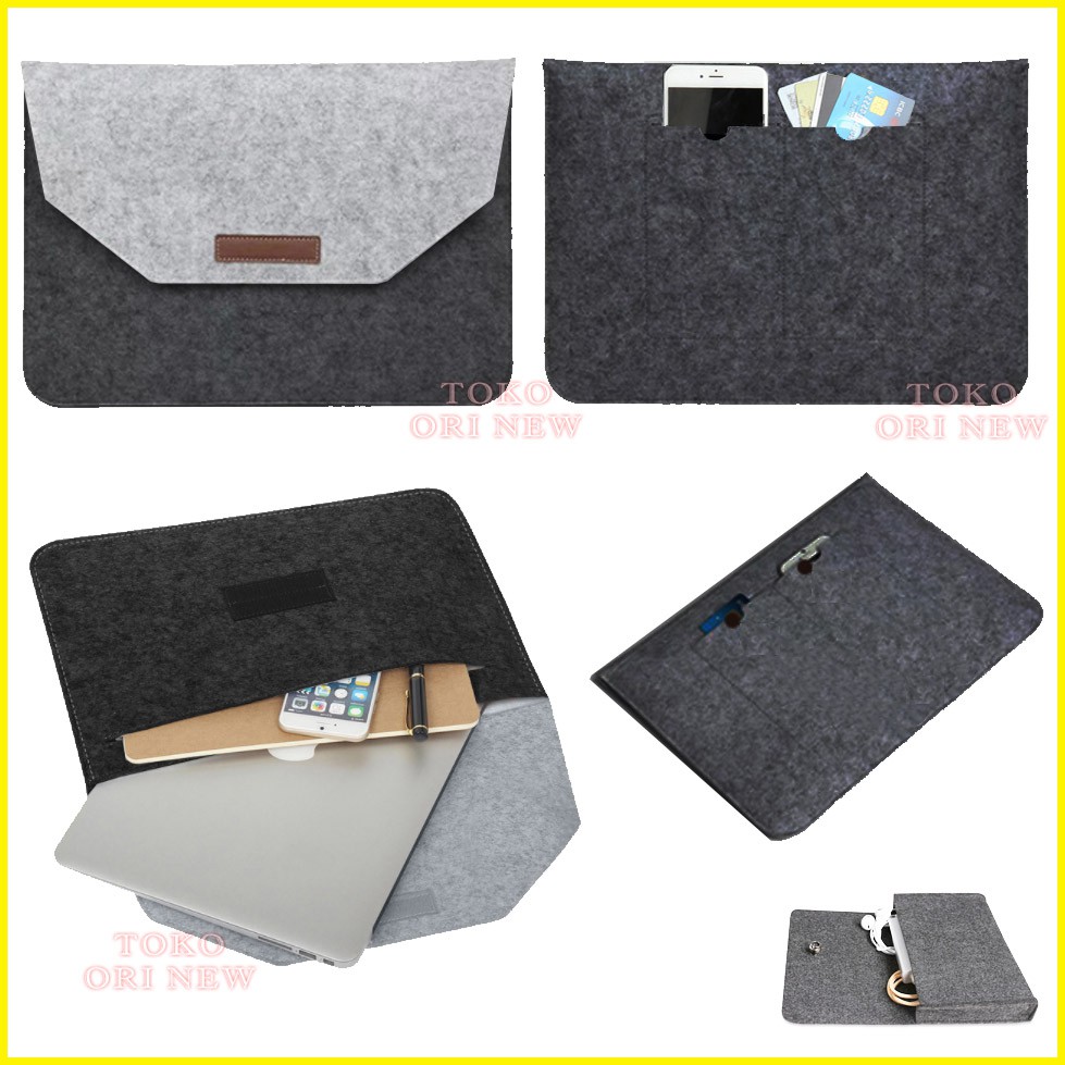 TAS LAPTOP SLEEVE MACBOOK AIR PRO BAG RETINA 13 15 2012 2017 2020 2019 NEW INCH Casual grey