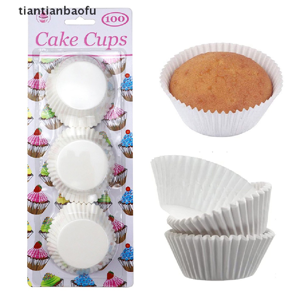 100 Pcs Kertas Kue Muffin Warna Putih