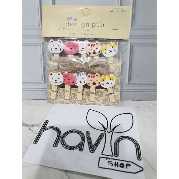 JEPITAN KAYU FOTO/WOODEN CLIP/PHOTO KLIP-Cat