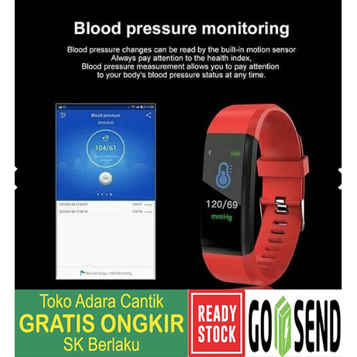TensiMeter Digital Smart Watch Detak Jantung Pedometer Tensi Meter