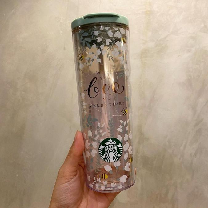 Tumbler Starbucks Valentine 2021 Bee Mine Acrylic (Starbucks Valentine Terpercaya