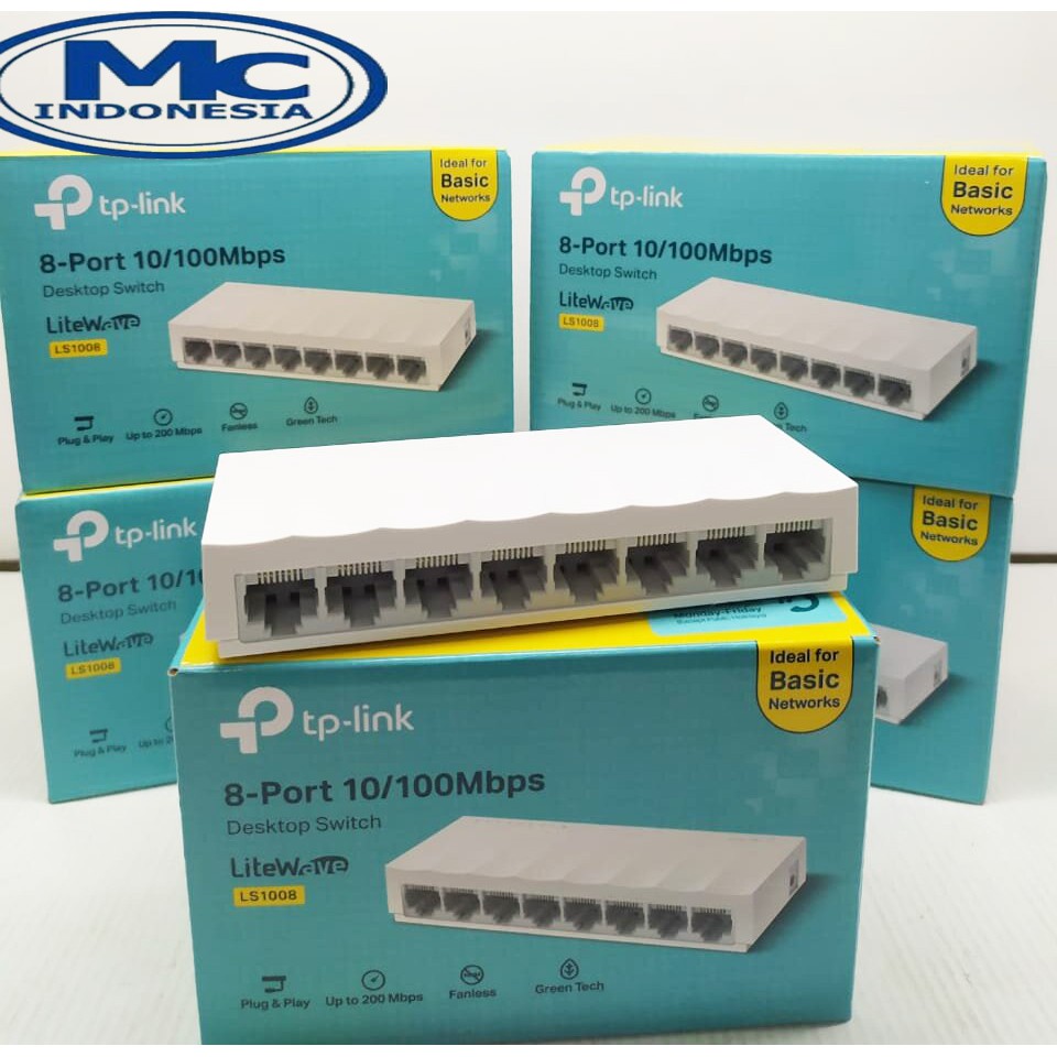 TP-Link LS1008 TPLink 8 Port  10/100Mbps Desktop Switch Hub