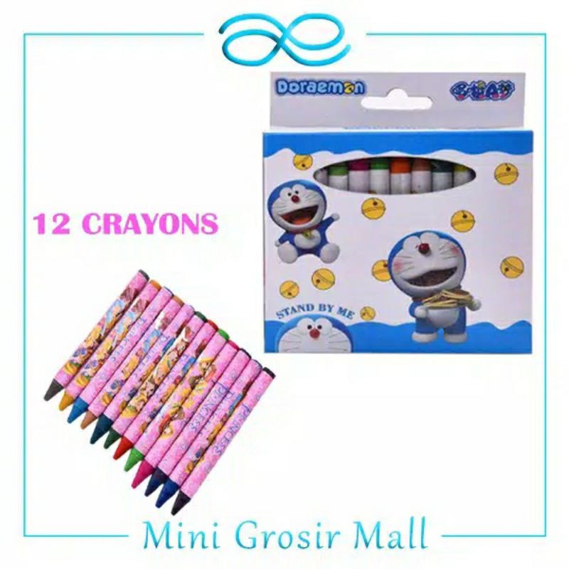 HH5 Crayon isi 12 warna | Alat Mewarnai Melukis Menggambar Krayon 12pcs Pensil Warna Cat Air Anak SD