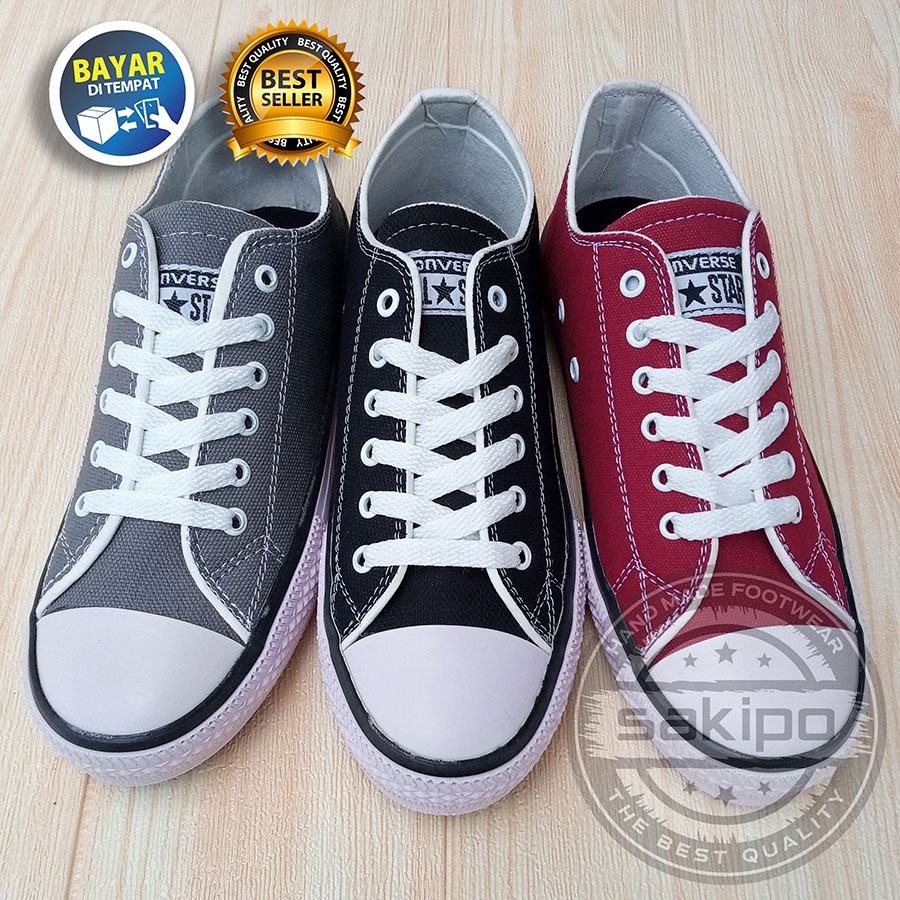 PROMO 12.12 BIRTHDAY SALE SEPATU CONVERSE ALL STAR CHUCK TAYLOR 70S  PRIA WANITA HITAM MARUN ABU / SEPATU SEKOLAH HITAM MURAH / SAKIPO