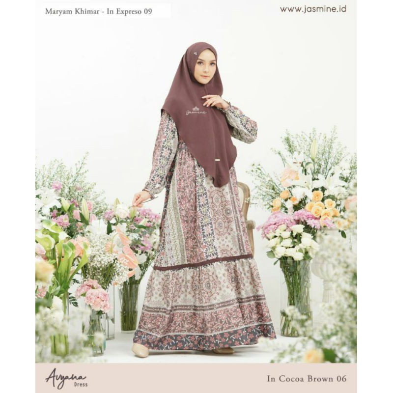Gamis Avyana dress size XS ori Jasmine busana muslim busui bahan primrose creppe