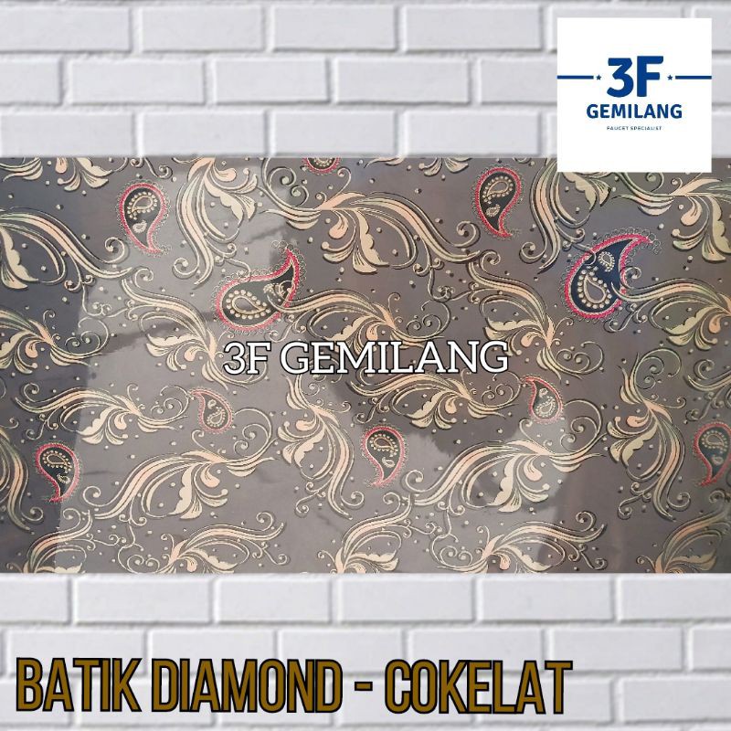 Fiber Plastik Penutup Pagar 60 Motif Batik Golden Diamond Meteran