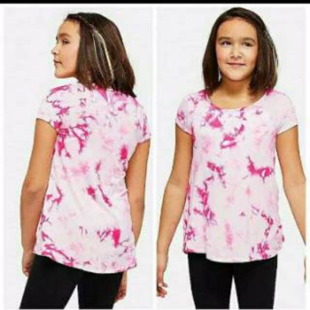 Kaos santai anak remaja cewek perempuan tie dye pink branded justice original murah