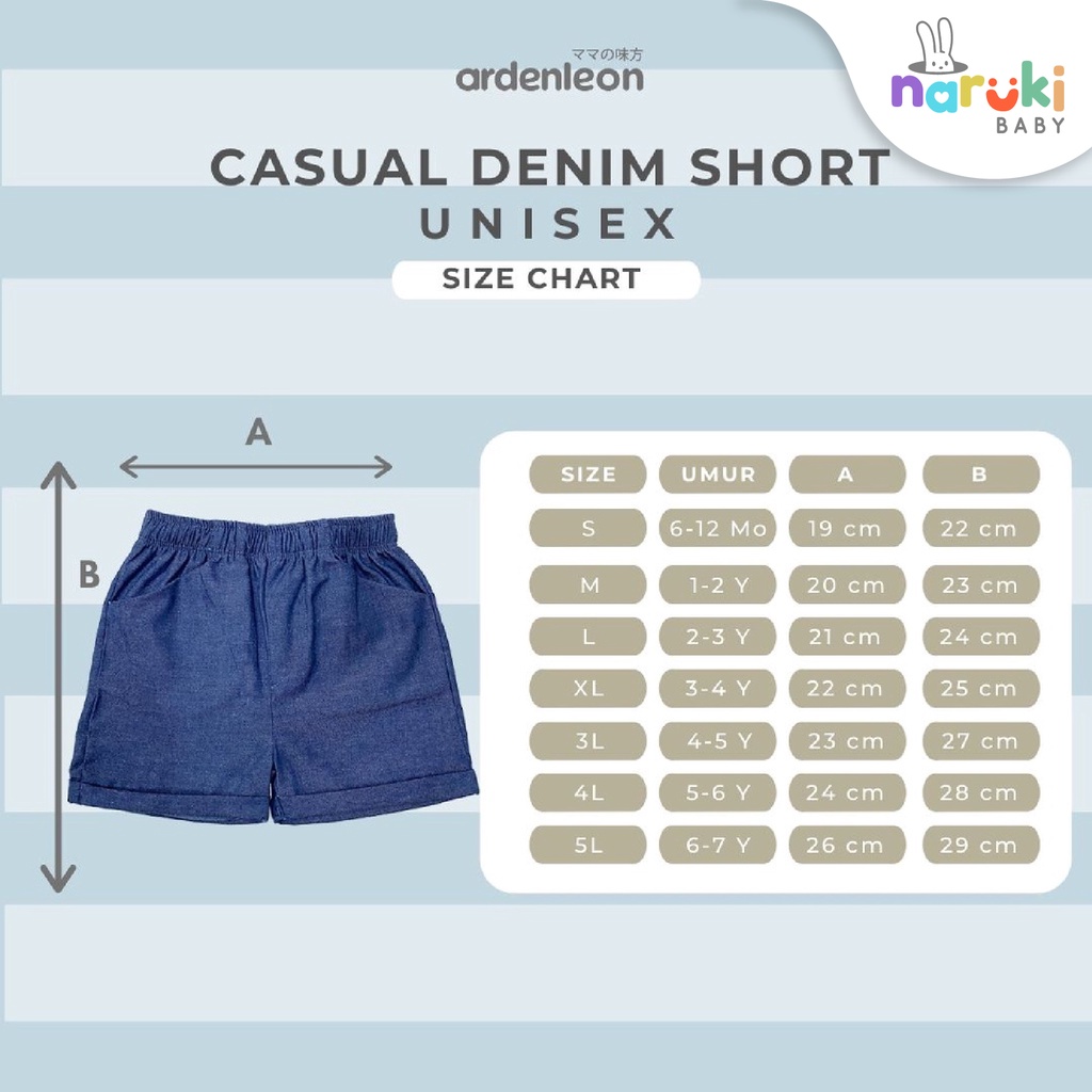 Ardenleon Denim Short Pants Kids Arden Leon Celana Pendek Anak-anak