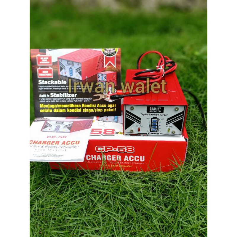 Jual CAS AKI PIRO CP-58 Charger Aki Digital | Shopee Indonesia