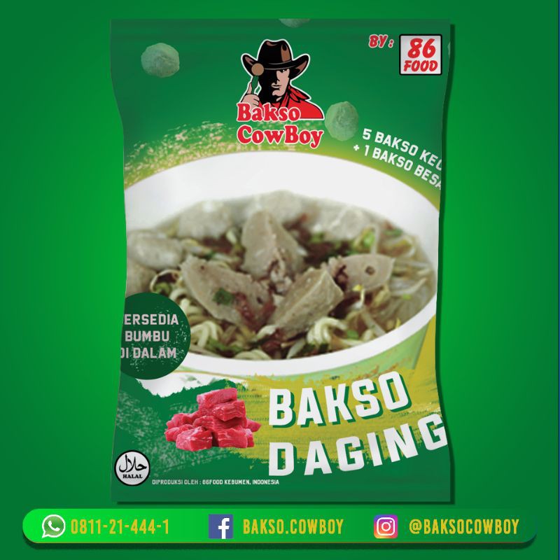 

Bakso Sapi Cowboy Isi Daging Cincang Kemasan Mangkuk Siap Seduh