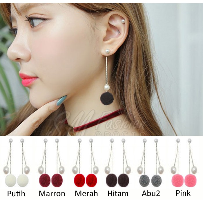 Anting Korea Wanita Kekinian / Anting Tusuk Rantai Panjang Mutiara MISS 109