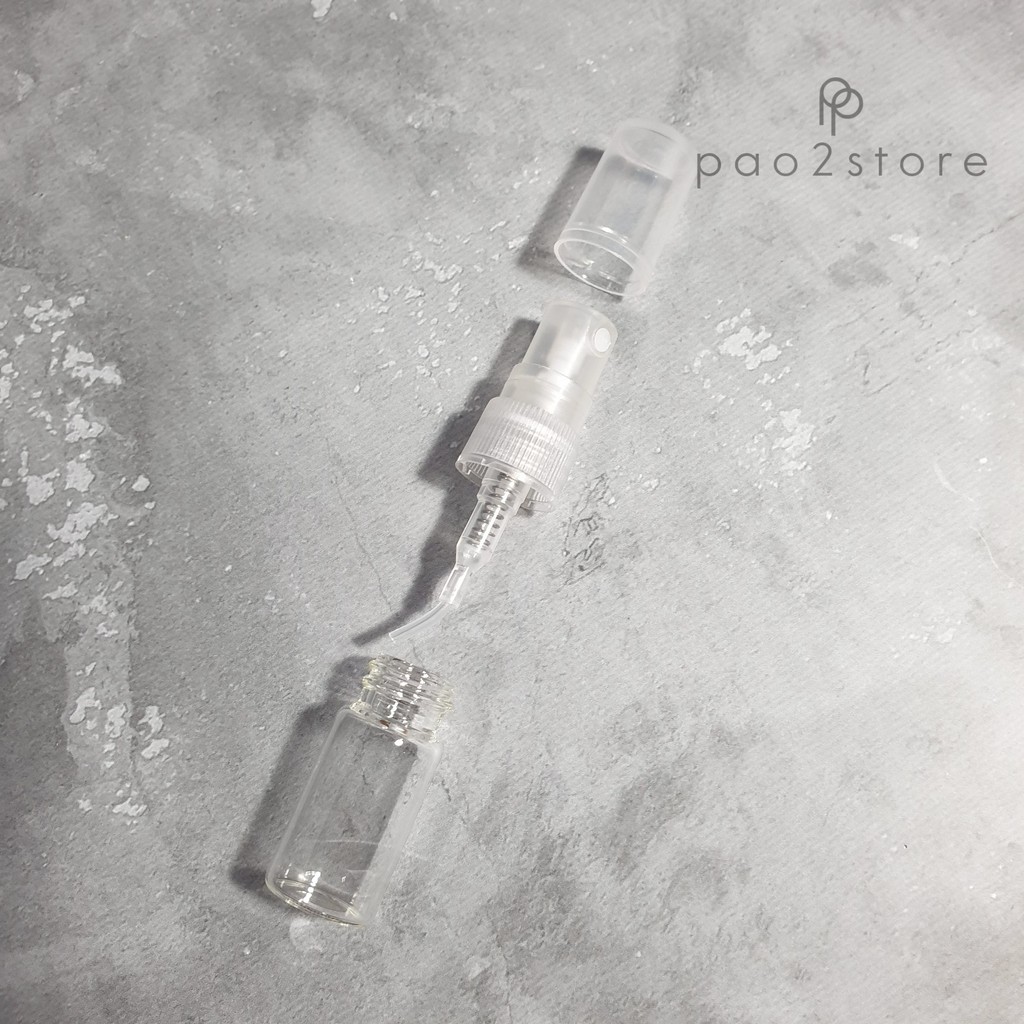 Botol Spray Kaca Bening 2ml Refillable Parfum Vial Travel Size Refill Isi Ulang Atomizer Transparan