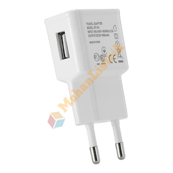 Kepala Charger Cas Casan Hp Robot RT-K4 Charger 5V 1A Original Robot Batok Adaptor Charger