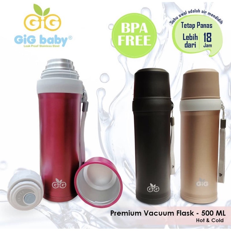 GIG Baby Premium Vacuum Flask 500 ml /GIG Thermos bayi/Thermos air panas