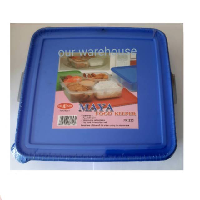 MAYA Food Keeper FK 233 Kotak Makan 5 Sekat, Lunchbox Biru