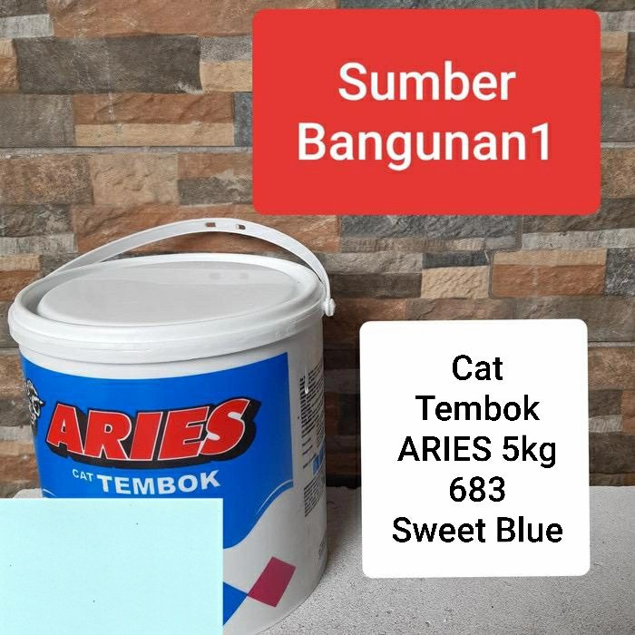 Cat Tembok ARIES by AVIAN 5kg 683 Sweet Blue Biru muda cat dinding triplek 5 kg