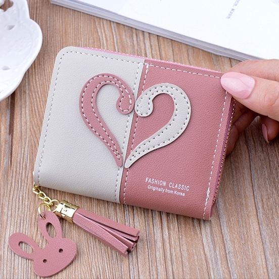 DOMPET LIPAT KECIL WANITA IMPORT KULIT PINK FRAENE WA495P3 KOREA MINI SLOT KARTU UANG RESLETING FRAENE WA495P3 KOIN PENDEK PREMIUM BATAM BRANDED REMAJA KEKINIAN SIMPLE MURAH LUCU TIPIS